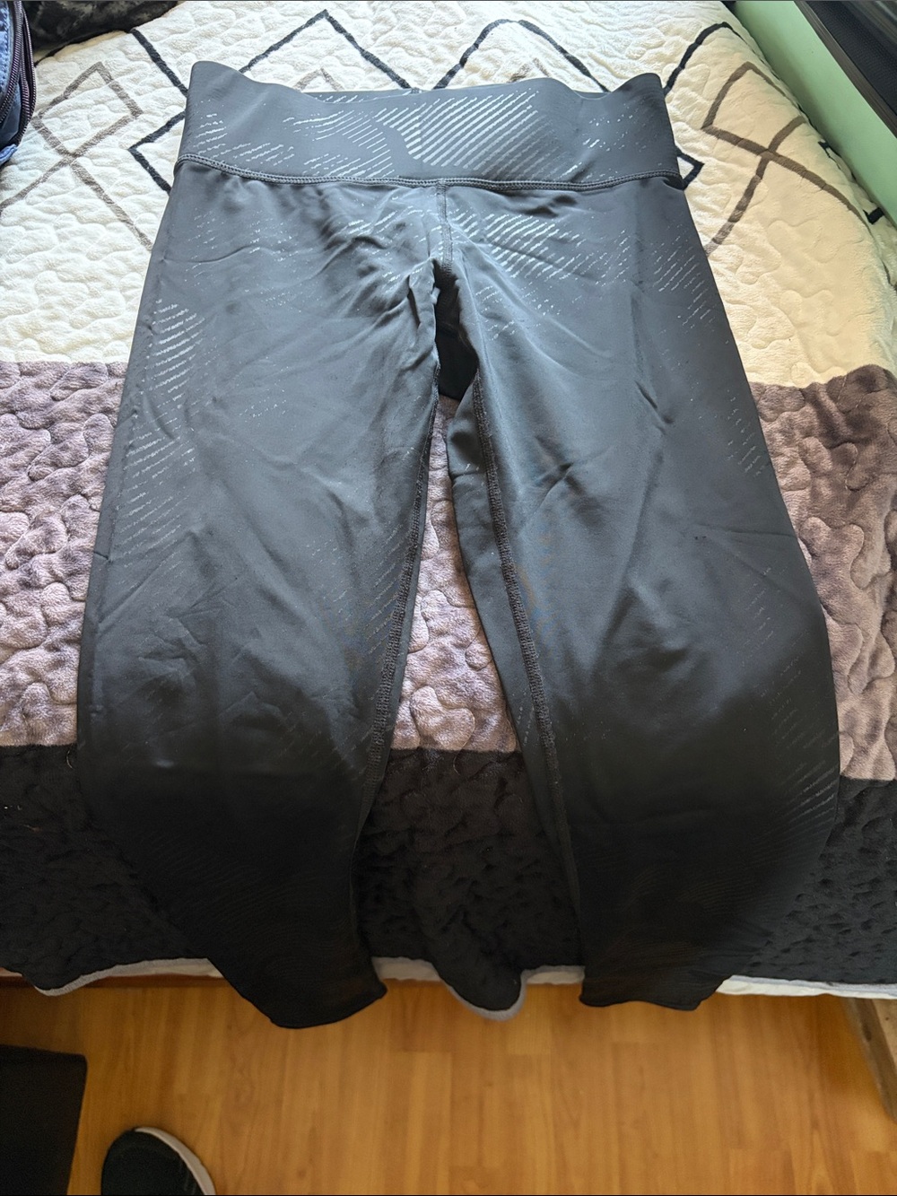 Terez Black Athletic Leggings with Subtle Sheen